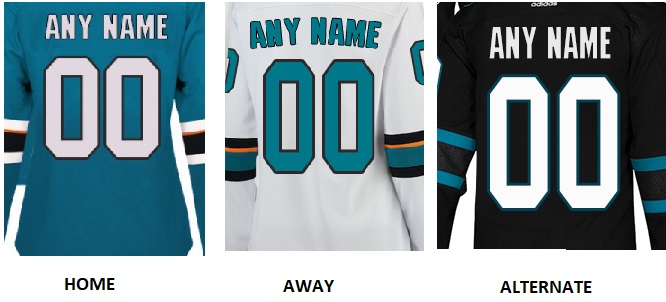 (image for) SAN JOSE Pro Hockey Number Kit - Click Image to Close